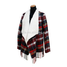 Moda damas invierno corderos lana poncho abrigos